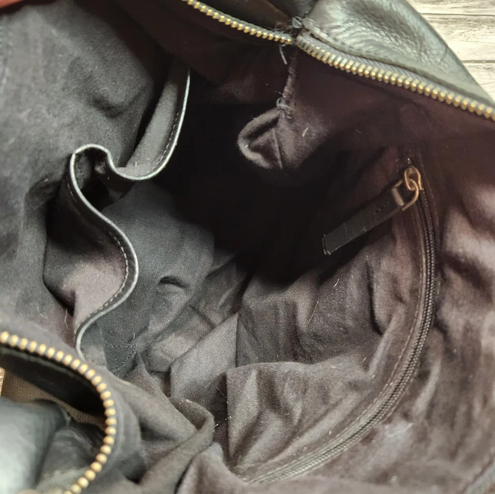Harbour 2ND Black Leather Crescent‎ Bag